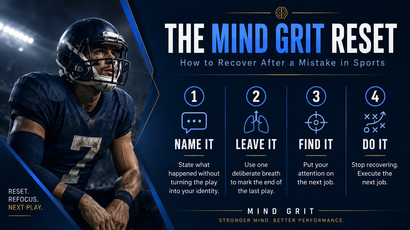 The four-step Mind Grit One-Play Response: Name it, Leave it, Find it, and Do it